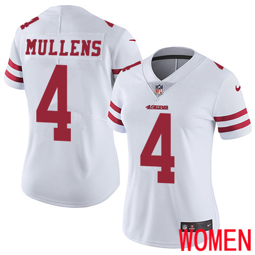 San Francisco 49ers Limited White Women Nick Mullens Road NFL Jersey #4 Vapor Untouchable->youth nfl jersey->Youth Jersey